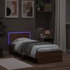 vidaXL Bettgestell mit Kopfteil und LED-Leuchten Braun Eiche 75x190 cm 838847 Bild 5
