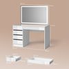 Livinity® Schminktisch Imola, Weiß, 120 cm mit LED Beleuchtung (2-St) Bild 2
