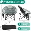 TLGREEN Campingstuhl Moonchair XXL Klappbarer Campingstuhl (150KG Belastbar, Atmungsaktives Netzgewebe, Mit Seitentasche & Tragetasche), Rutschfest, Outdoor Klappstuhl für Garten, Balkon, Angeln, Strand Bild 3
