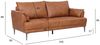 3-Sitzer Sofa Luso Leder Cognac - mit Taschenfederkern & schwarzem Metallrahmen Bild 2