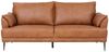 3-Sitzer Sofa Luso Leder Cognac - mit Taschenfederkern & schwarzem Metallrahmen Bild 3