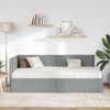 vidaXL Eckbettgestell mit Matratze mit Kopfteil 2 pcs Hellgrau Samt 3394021 Bild 3