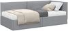 vidaXL Eckbettgestell mit Matratze mit Kopfteil 2 pcs Hellgrau Samt 3394021 Bild 2