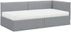 vidaXL Eckbettgestell mit Matratze mit Kopfteil 2 pcs Hellgrau Samt 3394021 Bild 4