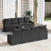 vidaXL Sofa Set mit Kissen mit Speicher 7 pcs Schwarz Poly-Rattan 3355322 Bild 1