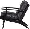 Sessel Houston aus Leder, modern, schwarz, glatter Bezug, stabiles Akazienholzgestell Bild 2