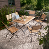 WIMBLEDON Gartenbank, Sitzfläche u. Rückenlehne Teak Gestell: Stahl schwarz, klappbar Bild 4
