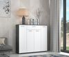 Forte ANTUZA Sideboard 140, modernes Sideboard, 4-türig, 1 Schublade, Holzwerkstoff, Wohn-/Esszimmer, Weiß mit Betonoptik, 139,3 cm breit x 120,7 cm hoch x 34,1 cm tief Bild 2