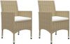 vidaXL 3-tlg. Bistro-Set Poly Rattan und Hartglas Beige 3058360 Bild 3