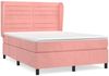 vidaXL Polsterbett mit Matratze Rosa 140x190 cm Samt Bild 2