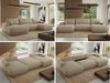 XXL Wohnlandschaft RINA U-Form 360 cm breit, Sofa mit Schlaffunktion & DL-Mechanismus, Wellenfederung, modern freistehend - Dunkelbeige Strukture Bild 2