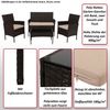 Poly-Rattan Garten-Garnitur HWC-N98, Sitzgruppe Lounge-Set, Metall Glas Stoff/Textil (180g/m²) ~ grau, Kissen hellgrau Bild 2
