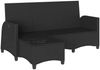 vidaXL Gartensofa mit Liegefunktion Kissen L-Form Schwarz Poly Rattan 4108238 Bild 4