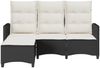 vidaXL Gartensofa mit Liegefunktion Kissen L-Form Schwarz Poly Rattan 4108238 Bild 5