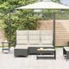 vidaXL Gartensofa mit Liegefunktion Kissen L-Form Schwarz Poly Rattan 4108238 Bild 3