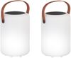 2er SET RGB Tischleuchten 20cm mit Fernbedienung, per USB & Solar aufladbar Bild 2