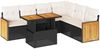 vidaXL 7-tlg. Garten-Sofagarnitur mit Kissen Schwarz Poly Rattan 3327717 Bild 2