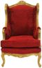 Casa Padrino Barock Lounge Thron Sessel Bordeaux Rot / Gold - Ohren Sessel - Ohrensessel Tron Stuhl Bild 2