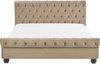 Polsterbett Samtstoff beige Lattenrost 180x200 cm AVALLON Bild 4