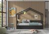 Hausbett Kapua 210x97x170 Kinderbett Massivholz Anthrazit Bild 2
