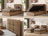 Boxspringbett ALBERO 1 90x200 mit Stauraum, 7-Zonen Multipocket Matratze H4, Bettkasten mit Federautomat, Öffnungsseite wählbar, Hotelbett - Braun Kunstleder - Topper Visco - Rechts Bild 2