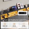 ADWOLT Polsterbett Doppelbett Stauraumbett Mit Stauraum (Packung), 140x200 cm,4 Schubladen,LED-Licht und USB + Typ-C,Leinenstoff-Grau Bild 3