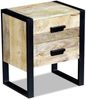 vidaXL Beistelltisch mit 2 Schubladen Mango Holz 43x33x51 cm 243298 Bild 3