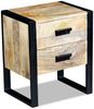vidaXL Beistelltisch mit 2 Schubladen Mango Holz 43x33x51 cm 243298 Bild 2