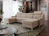 Ecksofa Enikor U mit Verstellbare Kopfstütze, Schlaffunktion und Bettkasten (Farbe: Paros 02) Bild 2