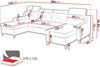 Ecksofa Enikor U mit Verstellbare Kopfstütze, Schlaffunktion und Bettkasten (Farbe: Paros 02) Bild 5