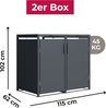 2er Mülltonnenbox für 120 l in Anthrazit - Premium Verkleidung Wetterfest & Korrosionsbeständig - Storage Cabinet Möbelschrank mit Gasdruckdämpfer Soft-Close Deckelseilzug Magnetverschluss Bild 3