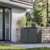 SMARTBOX 2er Mülltonnenbox für 120 l in Anthrazit - Premium Verkleidung Wetterfest & Korrosionsbeständig - Storage Cabinet Möbelschrank mit Gasdruckdämpfer Soft-Close Deckelseilzug Magnetverschluss Bild 5