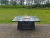 Fimous Rattan Garten Eckmöbel Gas Feuergrube Esstisch Gas Heizung Sets Lounge Stühle Beistelltisch Dunkelgrau 8 Sitzer Bild 3