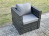Fimous Rattan Garten Eckmöbel Gas Feuergrube Esstisch Gas Heizung Sets Lounge Stühle Beistelltisch Dunkelgrau 8 Sitzer Bild 4