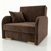 Wohnero 24 Goldi 1 Premium Schlafsessel 90x100 cm mit Schlaffunktion & Bettkasten – Hochwertiger Klappsessel 80x195 cm, Design Sofa Braun Bild 2