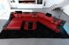XXL Wohnlandschaft Turino Cl - Echtleder - rot-schwarz - Links Bild 4