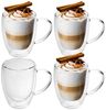 Intirilife Thermoglas, 4-tlg, Glas, Gläser Set Thermoglas Teeglas Kaffeeglas 250ml Doppelwandig (4-tlg) Bild 4