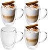 Intirilife Thermoglas, 4-tlg, Glas, Gläser Set Thermoglas Teeglas Kaffeeglas 250ml Doppelwandig (4-tlg) Bild 5