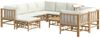 vidaXL 10-tlg. Garten-Lounge-Set mit Cremeweißen Kissen Bambus 3155192 Bild 3