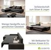 Juskys Sofa Davos Links mit Schlaffunktion - Ecksofa für Wohnzimmer mit Bettkasten & LED - Stoff Schlafsofa L Form Couch Beleuchtung - Dunkelgrau Bild 4