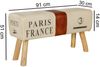 Sitzbank Bank POSTE Massivholz Echtleder Braun/ Beige 91x30x50cm Bild 2