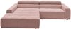 KAWOLA Sofa RENO Ecksofa Feincord rosa Longchair links 68 x 217 x 258 cm Bild 5