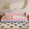 Daybett 90x200 cm mit hydraulischem Bettkasten, LED-Lichtleiste, USB- und Typ-C-Anschluss, Rosa Bild 5