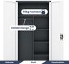 Mehrzweckschrank Metall abschließbar DAWID - Funktionaler Metallschrank | Schließfachschrank Putzmittelschrank Besenschrank Vorratsschrank, 185x90x45cm Anthrazit-Weiß Bild 4