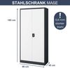 Mehrzweckschrank Metall abschließbar DAWID - Funktionaler Metallschrank | Schließfachschrank Putzmittelschrank Besenschrank Vorratsschrank, 185x90x45cm Anthrazit-Weiß Bild 2