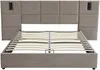 Vente-unique - SARETO Bett SamtStoff Schokoladenbraun - B 208 cm x H 104 cm x L 248 cm Bild 4