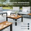 PHI VILLA Gartenlounge-Set, (Balkonmöbel Outdoor Ecksofa, Metall Gartenmöbel Set), Außen Gartensofa Wetterfest mit Couchtisch und Kissen, Beige-Grau Bild 3