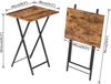 Beistelltisch Klappbar Tablett Tisch TV Tray Industriestil Dunkelbraun-Schwarz Bild 3