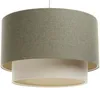 BPS Koncept 061-116-40 Hängeleuchte BOHO ELEGANT E27 1x40W Stoff strukturiert auf PVC-Kunststoff grau, weiß H:96cm Ø40cm dimmbar Bild 1