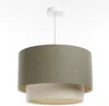 BPS Koncept 061-116-40 Hängeleuchte BOHO ELEGANT E27 1x40W Stoff strukturiert auf PVC-Kunststoff grau, weiß H:96cm Ø40cm dimmbar Bild 4